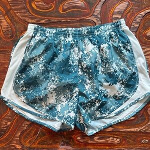 Nikes DRI FIT Teal Camo Athletic Shorts - Comfortable Running Short